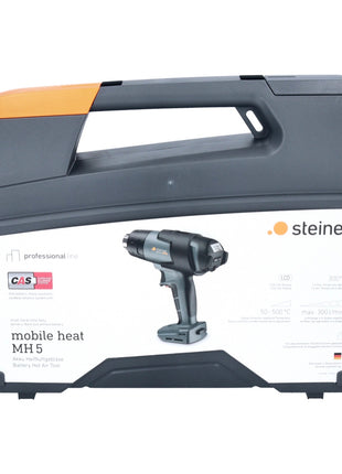 Soplador de aire caliente a batería Steinel mobile heat MH 5 18 V 50 - 500 °C CAS (068233) + 1x batería 5,5 Ah + cargador + estuche