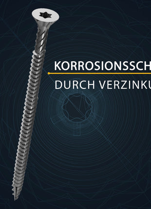 FORTE Tools Universal Holzschraube 3,0 x 16 mm T10 500 Stk. ( 000040113856 ) silber verzinkt Torx Senkkopf Vollgewinde - Toolbrothers