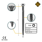 FORTE Tools Vis à bois universelles 3,0 x 20 mm T10, Argent galvanisé, Tête fraisée Torx, Filetage total, 500 pcs. (000040113857)