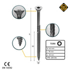 FORTE Tools Vis à bois universelle 4,0 x 50 mm T20 - 200 pièces (000040113870) zingué argent Torx tête fraisée filetage partiel