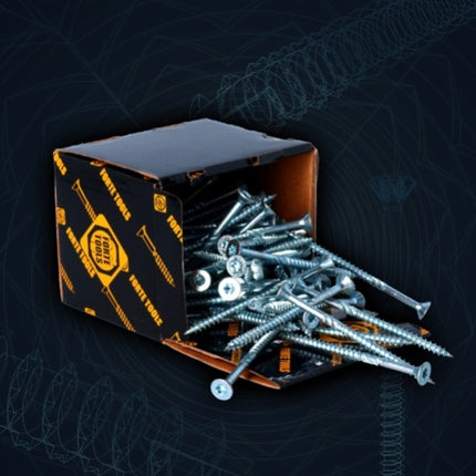 FORTE Tools Vis à bois universelle 4,5 x 80 mm T20, Argent galvanisé, Tête fraisée Torx, Filetage partiel, 200 pcs. (000040113877)