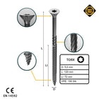 FORTE Tools Vis à bois universelle 5,0 x 120 mm T25, Argent galvanisé, Tête fraisée Torx, Filetage partiel, 100 pcs. (000040113879)