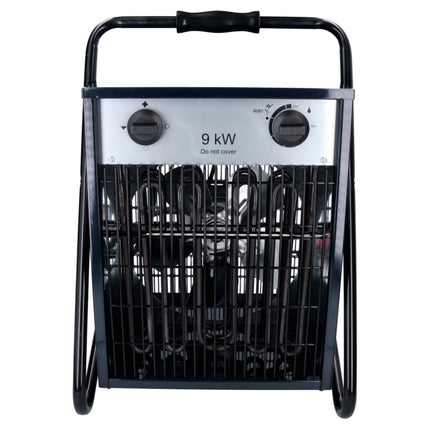 Chauffage industriel électrique domestique IFJ03-400E 400 V 9 kW 3 niveaux de puissance 90 m² (51331373) pour atelier, cave, chantier, etc. avec protection contre la surchauffe