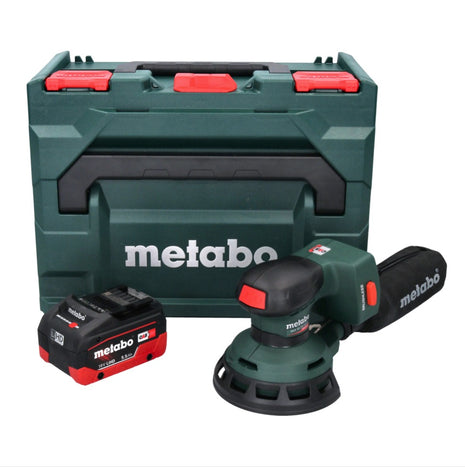 Lijadora excéntrica a batería Metabo SXA 18 LTX 125 BL 18 V 125 mm sin escobillas + 1x batería 5,5 Ah + metaBOX - sin cargador