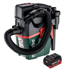 Metabo AS 18 L PC Compact Aspirateur sans fil 18 V 6 l IPX4 classe de poussière L eau et poussière + 1x batterie 8,0 Ah - sans chargeur