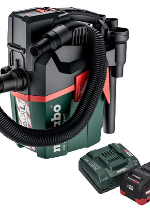 Metabo AS 18 L PC Aspirador de batería compacto 18 V 6 l IPX4 clase de polvo L húmedo y seco + 1x batería 8,0 Ah + cargador