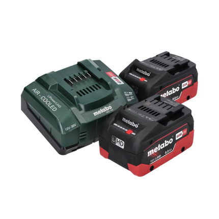 Metabo AS 18 L PC Compact Aspirateur sans fil 18 V 6 l IPX4 classe de poussière L eau et poussière + 2x batterie 8,0 Ah + chargeur