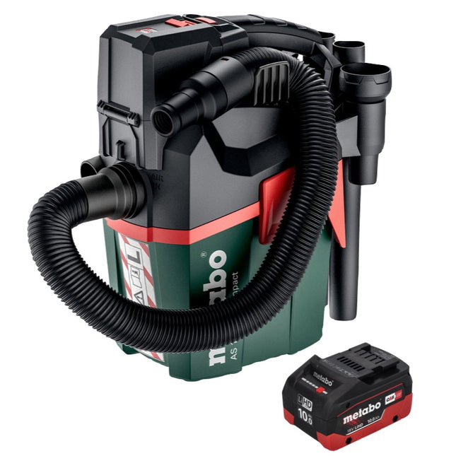 Metabo AS 18 L PC Compact Aspirateur sans fil 18 V 6 l IPX4 classe de poussière L eau et poussière + 1x batterie 10,0 Ah - sans chargeur