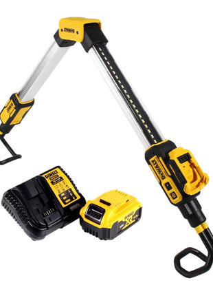 DeWalt DCL 045 P1 Lampe LED sans fil 1700 lm pour capot, 12/18 V + 1x Batterie 5,0 Ah + Chargeur + Support rotatif 0-360 degrés