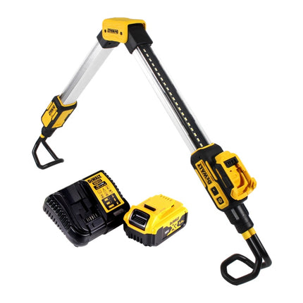 DeWalt DCL 045 P1 Lampe LED sans fil 1700 lm pour capot, 12/18 V + 1x Batterie 5,0 Ah + Chargeur + Support rotatif 0-360 degrés