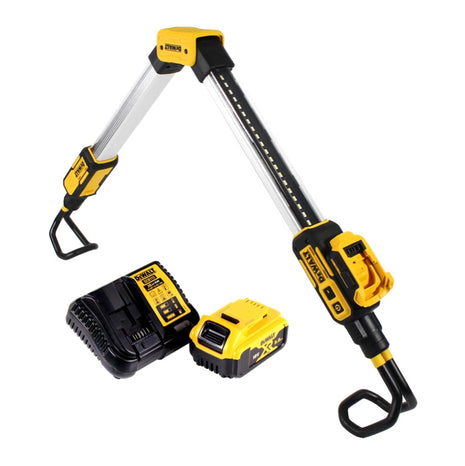 DeWalt DCL 045 P1 Lampe LED sans fil 1700 lm pour capot, 12/18 V + 1x Batterie 5,0 Ah + Chargeur + Support rotatif 0-360 degrés