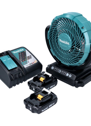 Makita DCF 102 RA ventilador de batería 18 V 18 cm + 2x baterías 2,0 Ah + cargador