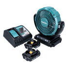 Makita DCF 102 RA ventilador de batería 18 V 18 cm + 2x baterías 2,0 Ah + cargador