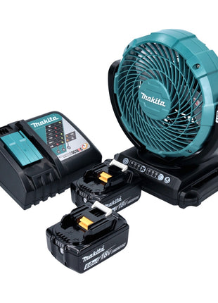 Makita DCF 102 RG Akku Ventilator Lüfter 18 V 18 cm + 2x Akku 6,0 Ah + Ladegerät - Toolbrothers