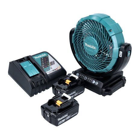 Makita DCF 102 RG Akku Ventilator Lüfter 18 V 18 cm + 2x Akku 6,0 Ah + Ladegerät - Toolbrothers