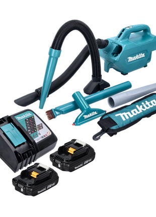 Makita DCL 184 RA Aspirateur sans fil 18 V - 54 mbar - 0,5 l + 2x Batteries 2,0 Ah + Chargeur