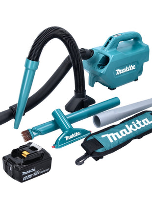 Makita DCL 184 T1 Akku Staubsauger 18 V 54 mbar 0,5 l + 1x Akku 5,0 Ah - ohne Ladegerät - Toolbrothers