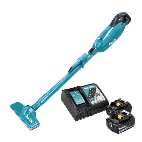 Aspirador de batería Makita DCL 280 FRM 18 V sin escobillas + 2x baterías 4,0 Ah + cargador