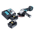 Makita DGA 515 RF Meuleuse d'angle sur batterie 18 V 125 mm sans balais + 2x batteries 3,0 Ah + chargeur