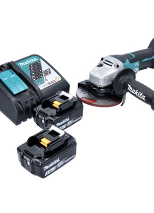 Makita DGA 515 RF Meuleuse d'angle sur batterie 18 V 125 mm sans balais + 2x batteries 3,0 Ah + chargeur