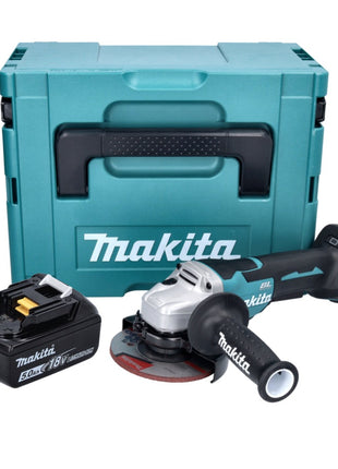 Makita DGA 515 T1J Meuleuse d'angle sans fil 18 V 125 mm brushless + 1x Batterie 5,0 Ah + Makpac - sans chargeur