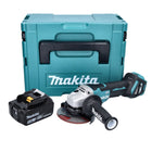 Makita DGA 515 T1J Meuleuse d'angle sans fil 18 V 125 mm brushless + 1x Batterie 5,0 Ah + Makpac - sans chargeur