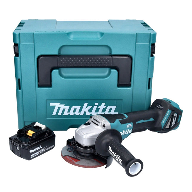 Makita DGA 515 G1J Meuleuse d'angle sur batterie 18 V 125 mm sans balai + 1x batterie 6,0 Ah + Makpac - sans chargeur
