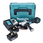 Makita DGA 515 RGJ Akku Winkelschleifer 18 V 125 mm Brushless + 2x Akku 6,0 Ah + Ladegerät + Makpac