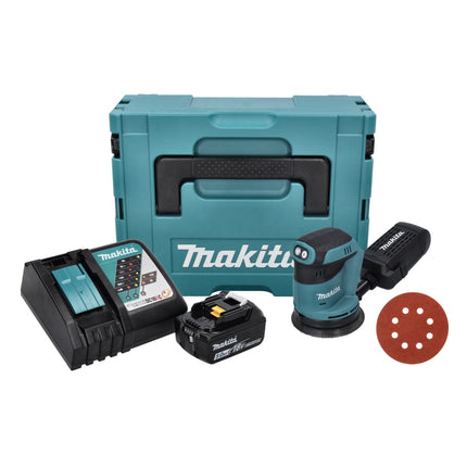Makita DBO 180 RT1J Akku Exzenterschleifer 18 V 125 mm + 1x Akku 5,0 Ah + Ladegerät + 50x Schleifpapier K 320 + Makpac - Toolbrothers