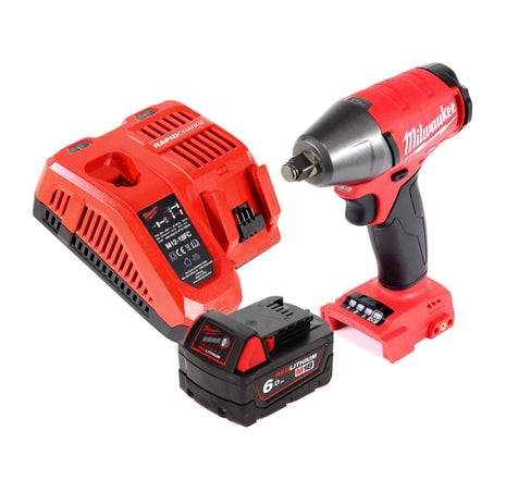 Milwaukee M18 FIWF12-601 FC Visseuse à percussion sans fil 1/2" 300 Nm 18V Brushless + 1x Batterie 6,0 Ah + Chargeur