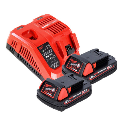 Milwaukee M18 BOS125-201 FC Ponceuse excentrique sans fil 125mm 18V + 2x Batteries 2,0Ah + Chargeur