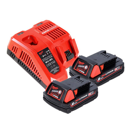 Milwaukee M18 TLED batterie lumière LED + 2x batterie rechargeable 2,0 Ah + kit chargeur