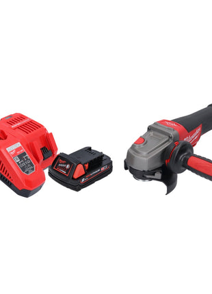 Amoladora angular a batería Milwaukee M18 CAG115XPDB-201 18 V 115 mm sin escobillas + 1x batería 2,0 Ah + cargador