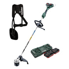 Metabo FSD 36-18 LTX BL 40 Débroussailleuse sans fil 36 V (2x 18 V) manche rond sans balais + 2x Batteries 4,0 Ah + Chargeur double + Sangle arrière