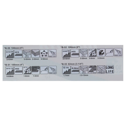 Makita B-44426 Set de lames de scie sauteuse pour bois / plastique / métal / parquet / laminé - 20 pcs. (2x B-44426)