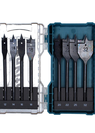 Makita Flachfräsbohrer Set 8 tlg. ( E-08698 ) für Holz 12 / 14 / 16 / 18 / 20 / 22 / 25 / 32 mm