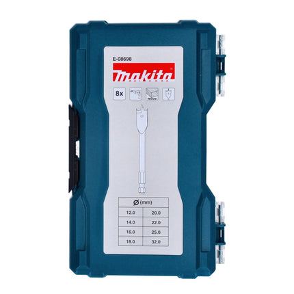 Makita Jeu de fraises plates - 8 pièces (E-08698) pour bois 12 / 14 / 16 / 18 / 20 / 22 / 25 / 32 mm