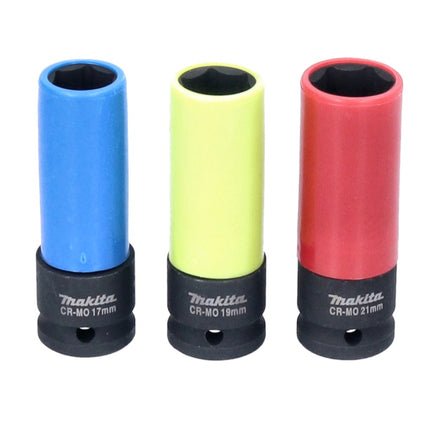 Makita Set de douilles longues pour KFZ 1/2" - carré - 17 / 19 / 21 mm - 3 pcs. (E-12354)