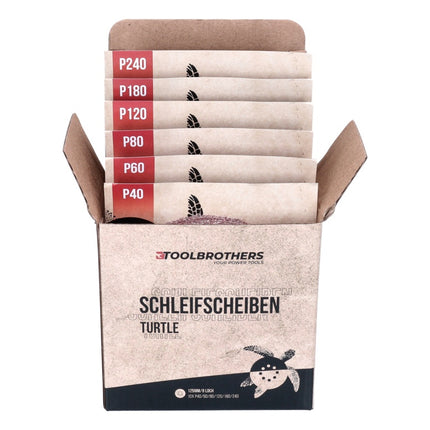 Metabo SXA 18 LTX 125 BL Ponceuse excentrique sans fil 125mm 18V Brushless + 2x Sets de ponçage Toolbrothers TURTLE + Coffret metaBOX - sans batterie, sans chargeur (600146840)