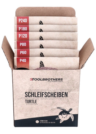 Bosch GEX 125-1 AE Exzenterschleifer 250 Watt 125 mm ( 0601387500 ) + 4x Toolbrothers TURTLE Schleifset - Toolbrothers