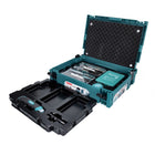 Makita Set d'embouts et de forets / Lampe de poche / Tournevis à cliquet / Porte-embouts à changement rapide / Ruban à mesurer / Couteau / Coffret Makpac 116 pcs. (B-49884)