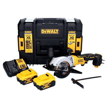 DeWalt DCS 571 P2 Scie circulaire à main sans fil 18 V 115 mm Brushless + 2x batterie 5,0 Ah + chargeur + TSTAK