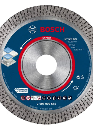 Bosch EXPERT HardCeramic Disque à tronçonner diamanté, 125 x 22,23 mm, Diamond Technology, 1 pc. (2608900655)