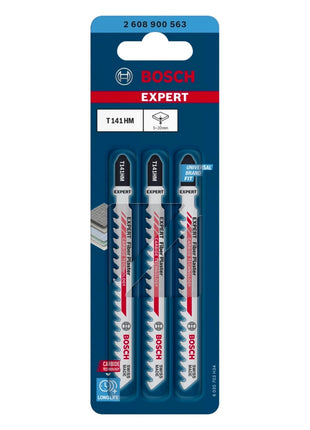 Bosch EXPERT Lames de scie sauteuse Fiber Plaster T 141 HM 100 mm - 3 pièces (2608900563)