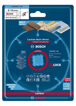 Bosch Expert Carbide Multi Wheel X-LOCK Disque à tronçonner, 125 mm x 22,23 mm (2608901193)