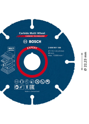 Bosch EXPERT Carbide Multi Wheel Trennscheibe 115 x 22,23 mm 1 Stk. ( 2608901188 ) Carbide Technology