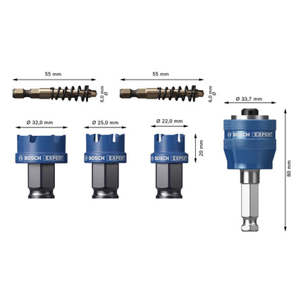 Bosch Expert Sheet Metal Scies cloches 22/25/32 x 40 mm  - 6 pièces (2608900502)