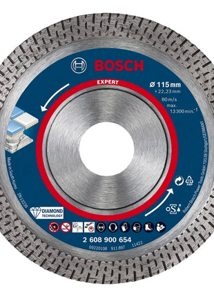 Disque à tronçonner diamanté Bosch EXPERT HardCeramic 115 x 22,23 mm 1 pièce (2608900654) Technologie diamant