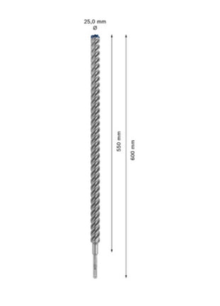 Bosch Expert SDS plus 7X Foret pour perforateur 25 x 600 mm 4 tranchants,  Carbide Technology ( 2608900152 )