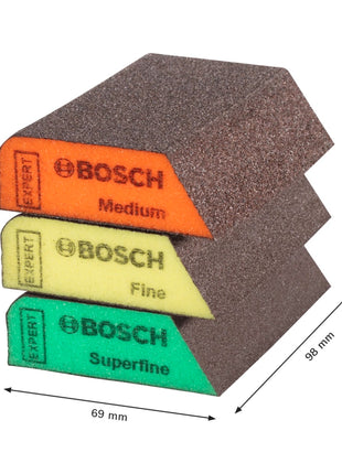 Bosch Expert S470 Set d'éponges abrasive 69 x 97 x 26 mm Moyen / Fin / Superfin 3 pcs. ( 2608901174 )